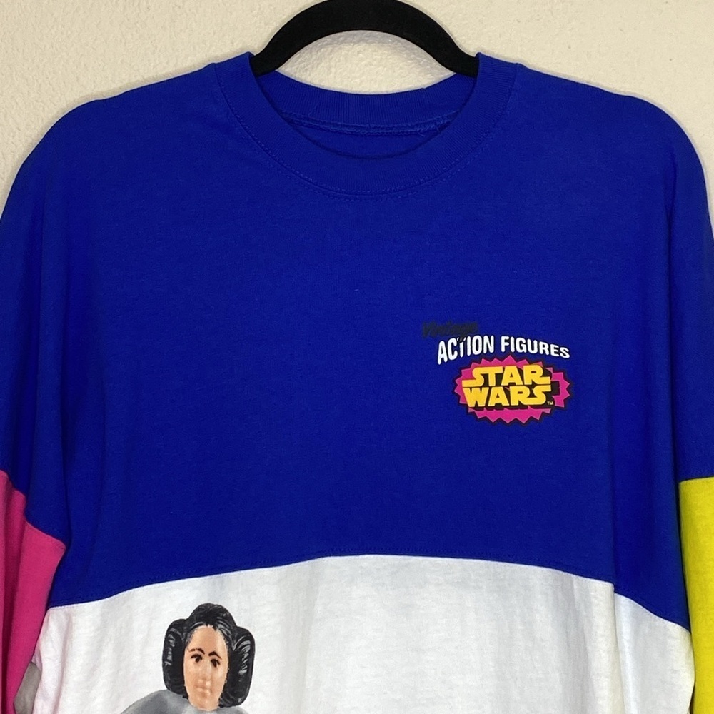 Disney Star Wars SPIRIT JERSEY Vintage Action Figures Colorblock Size Small - Picture 2 of 10